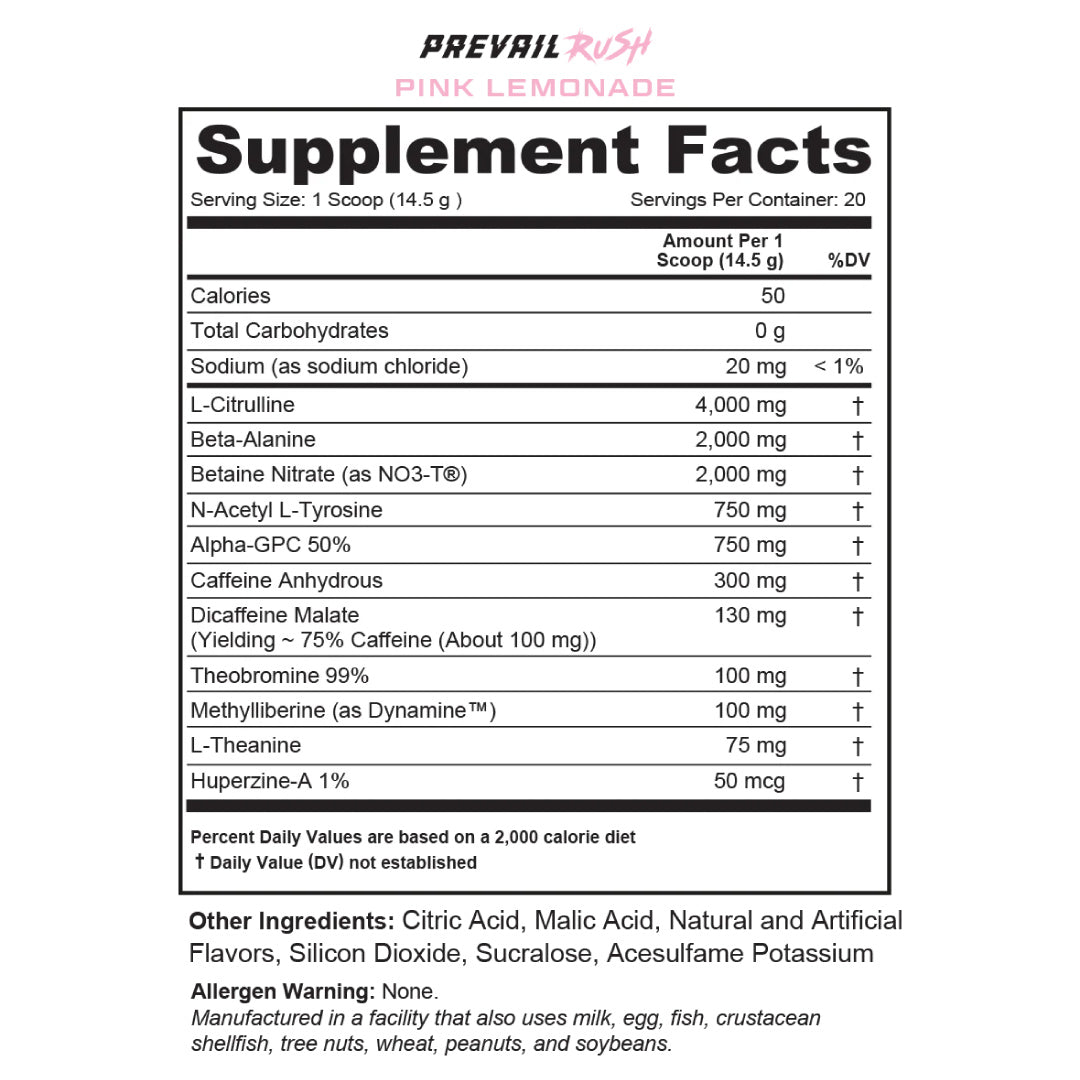 Prevail Rush Pre Workout